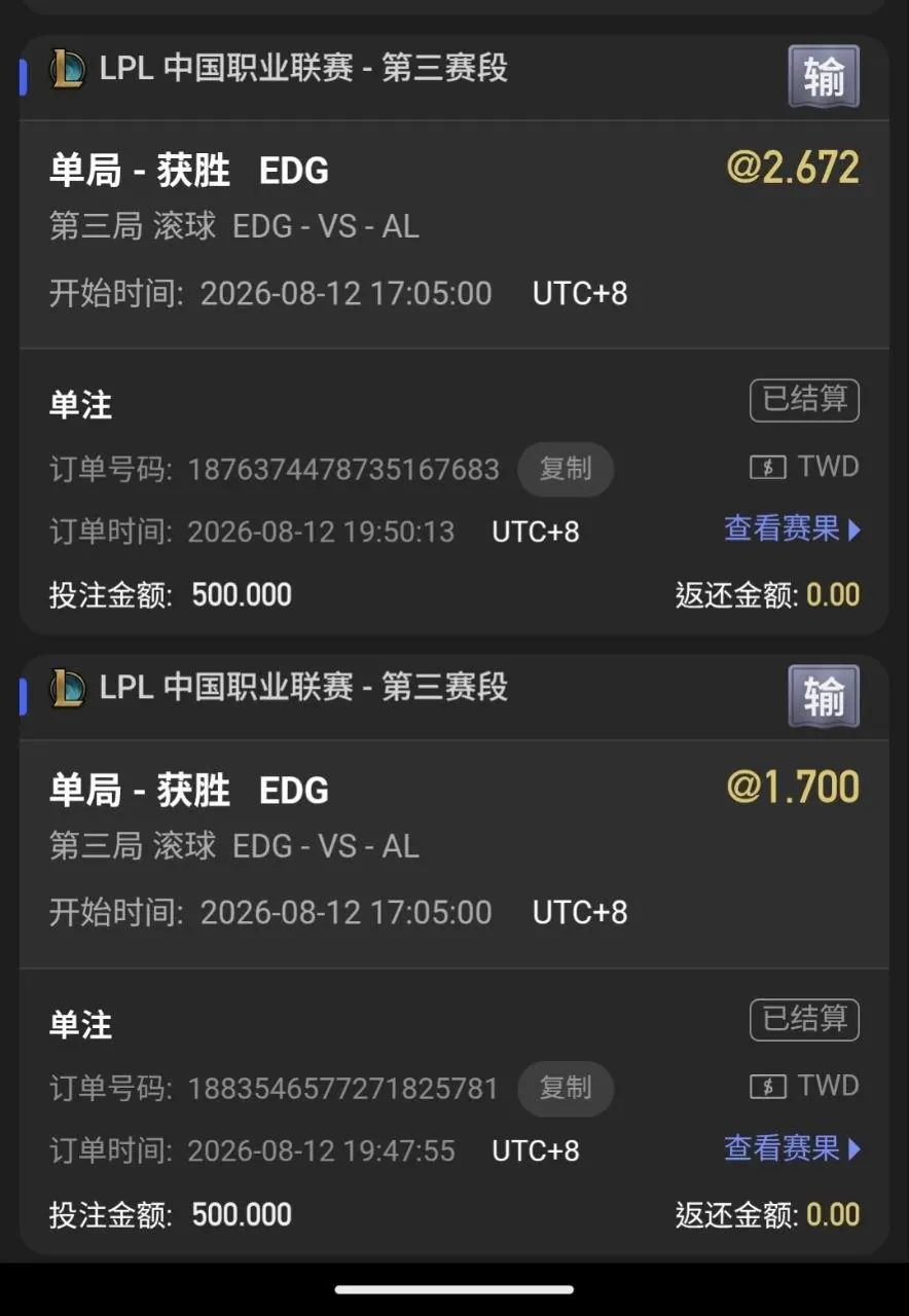 電競 8/12 走地 對衝（示範文）（保命示範） 圖片
