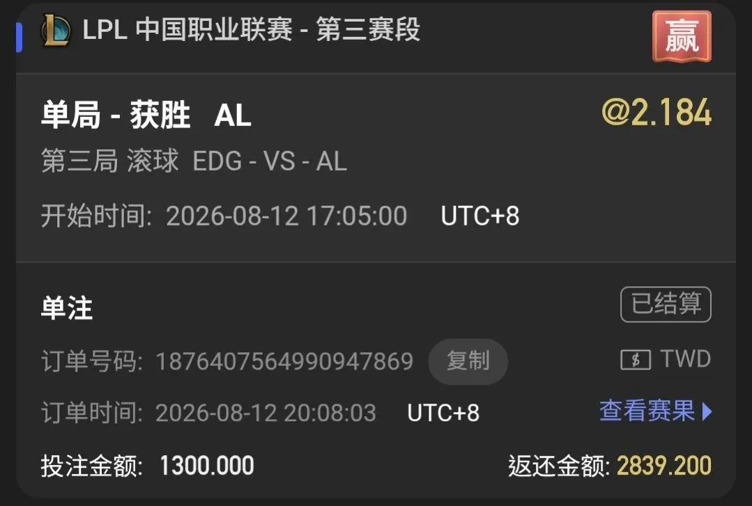 電競 8/12 走地 對衝（示範文）（保命示範） 圖片